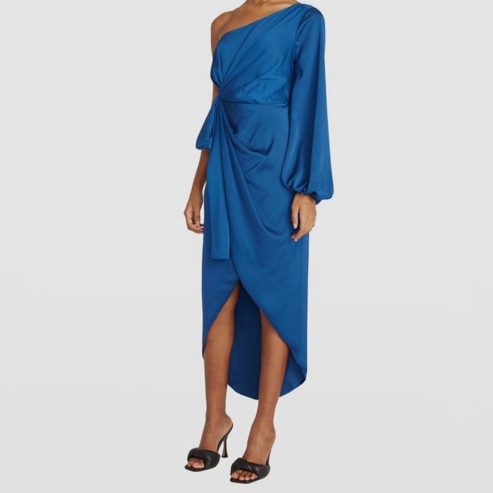 AMUR Atara One Shoulder Midi Dress